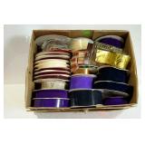 Flat of ribbon. Mostly holiday style. Some