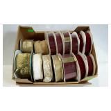 Flat of ribbon. Mostly holiday style. Some