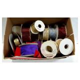 Flat of ribbon. Mostly holiday style. Some