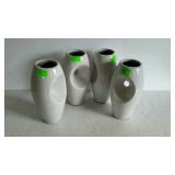 Four modern ceramic vases. 9" high each.