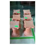 Six terra-cotta home decor pedestal pillars 8"
