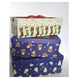 Three Christmas theme gift / home decor storage