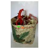 Bag of ribbons & bows, includes one Christmas tin