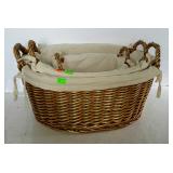 Nest of three lined wicker home decor laundry