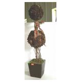 Home decor Christmas pine cone & nut topiary - 37"