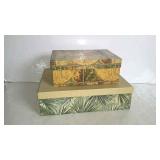 Two home decor storage boxes - 15 x 4 x 12 and