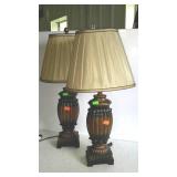 Pair of Home decor table lamps with oval cloth