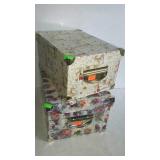 Two home decor storage / file boxes - 15 x 8 x 11
