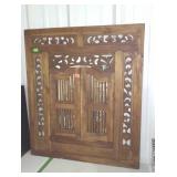 Home decor wall mirror with shutters and carved