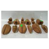 Group of six Nordstrom wooden shoe stretcher