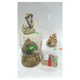 Three music boxes - two with cherub figures, and