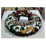 Light-up molded wreath - "Norman Rockwell Holiday