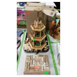 Three tier Christmas pyramid with box- some pieces