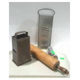 Kitchenware - rolling pin, graters, and pastry