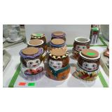 Home decor- 8 lady design figural jars with 7 cork