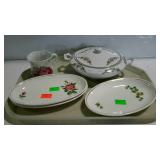 Dish ware - painted china covered casserole dish &