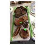 Wooden ware - Leaf & pineapple shaped snack dishes