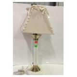 Table lamp with ribbon adorned shade - 27" tall
