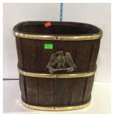 Early American design waste basket with eagle
