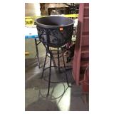 Planter, nice Wrought iron works stand with big