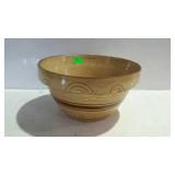 Old pottery mixing bowl, brown strip pottery