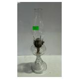 Oil Lamp, clear glass with chimney