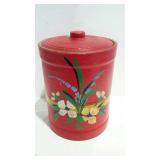 Rams burg Pottery Cookie Jar, red with painted