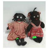 Two early cloth Black Girl dolls