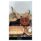Basket home decor group lot, 8 total baskets of
