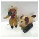 Vintage Toy lot, plush Cowboy Doll with hat hat