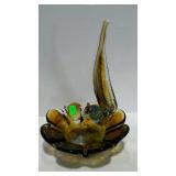 Home decor art glass, Roaster Figure tall tail