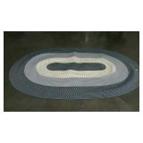 Braided rug in blue and white. 5