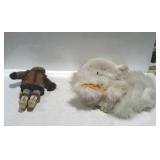 White Fox Fur Hide, plus a Eskimo doll in fur