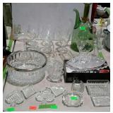 Home decor glassware, stem glasses of various