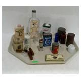 Bottles and tins collection, pharmacy, and