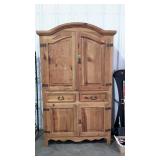 Knotty Pine TV Armoire Cabinet, one piece cabinet