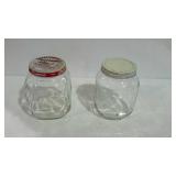 Two jars with lids - one cracker style, and one