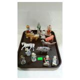 Figurines - ceramic ladies/children, marble and