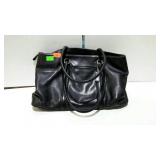 Coach handbag - black double handled leather,