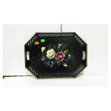 Serving tray with reticulated sides and toll style