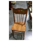 Oak Press back dining chair, spindle post back