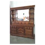 Pine dresser with mirror hutch, 2 pc unit 6