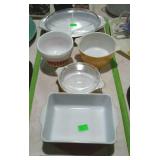 Pyrex group - baking dish, bowls, and covered