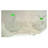 Crystal basket and pitcher with pin wheel patterns