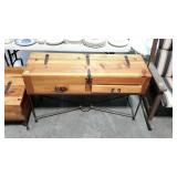 Sofa style Stand, this knotty pine chest box has
