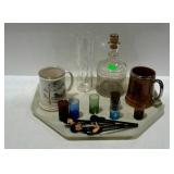 Barware - Bottoms Up cocktail stirrers, beer mugs,