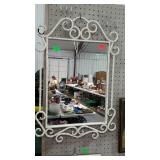 Home decor wall mirror with iron frame, painted