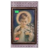 Religious scene print, framed - 10 x 14