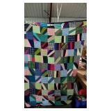 Patchwork quilt, winter weight material - 66 x 84
