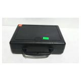 Black plastic pistol storage case